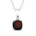 Sterling Silver Garnet and Diamond Accent Necklace MSRP 