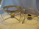 vtg metal casserole dish buffet style candle warmers carafe