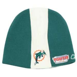  Miami Dolphins Center Stripe Youth Size Winter Knit Beanie 
