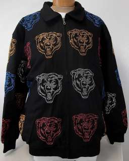 Bears Black Zipper Jacket with Sequence Bears Logo all the way around 