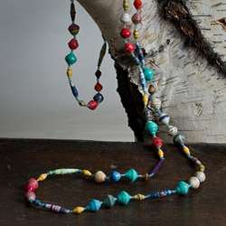 Recycled Paper Kaleidoscope Bead Necklace (Uganda)  