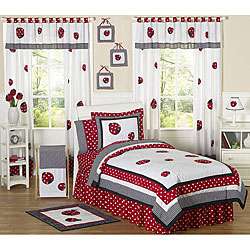   Designs Red/ White 4 piece Twin size Comforter Set  