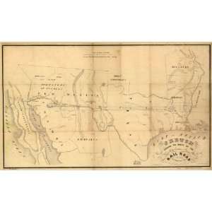  1853 Railroad map of New Orleans & Great Western
