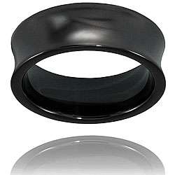 Ceramic Concave Black Ring (8 mm)  