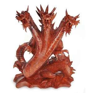  Wood statuette, Three Headed Dragon