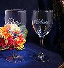 Personalized Engraved Wine Goblet Glasses/10 ounce size