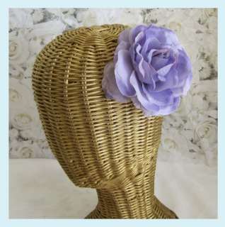 Wedding Flower Lavender Rose Hair Clip And Brooch  
