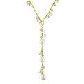 14k Yellow Gold Blue Topaz and Freshwater Pearl Necklace (5 9mm) MSRP 