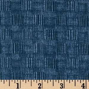  44 Wide Traditions Woven Patches Navy Fabric By The Yard 