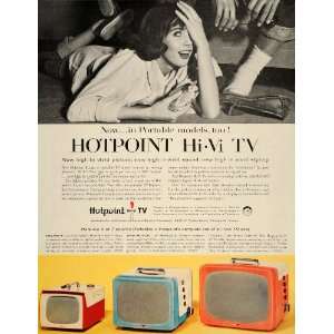  1956 Ad HotPoint Hi Vi Colorful Portable TV models 