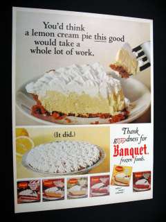 Banquet Frozen Cream Pies pie 1966 print Ad  