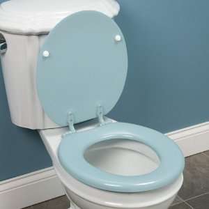  Round Retro Wood Toilet Seat   Dresden Blue