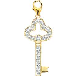 14k Yellow Gold 1/10ct TDW Diamond Key Charm  