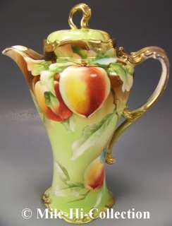 NIPPON HAND PAINTED APPLES CHOCOLATE POT  