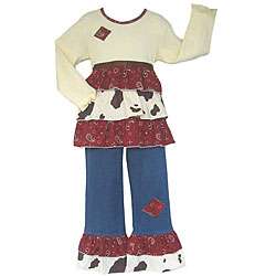 AnnLoren Boutique Girls Cowgirl Rumba 2 piece Outfit  