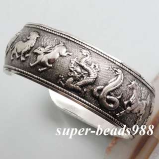 Antique Tibet Silver Metal Bead Adjustable Bangle Bracelet SZ014 