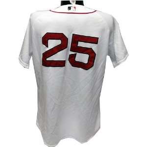 Mike Lowell #25 2009 Red Sox Game Used White Jersey (MLB Auth)  