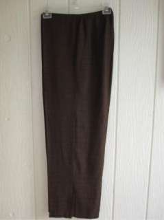 Eileen Fisher 2Pc Chocolate Brown Linen Viscose Blend Top Pant suit 