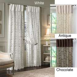Damask Lace Inverted Pleat 108 inch Curtain Panel Pair  