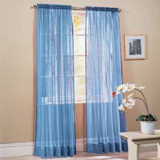 Piece Solid Sky Blue Sheer Window Curtains/drape/panels/treatment 60 