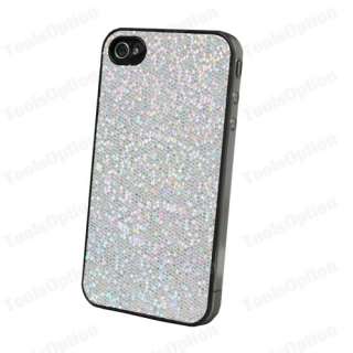 Silver Bling Bling Hard Case Apple iPhone4 with Protector  