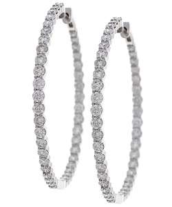14k White Gold 6ct TDW Diamond Hoop Earrings (G H, I1)  