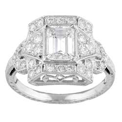   2ct TDW Emerald cut Diamond Engagement Ring (I, VS2)  
