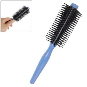  Round Head Flexible Tooth Hair Roll Stright Comb Blue 