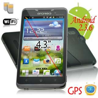Android 2.3.6 Unlocked 2Sim 4Bands GPS/WIFI/Analog TV Capapcitive 