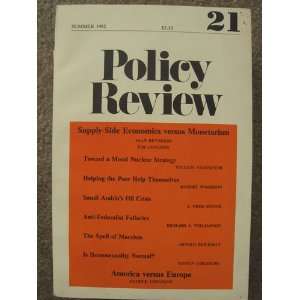  Policy Review Magazine, No. 21, Summer 1982 Books