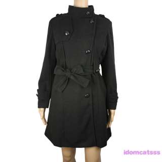   Lightblue Ladies Womens Vintage NEW Military Trench Coat Jacket  
