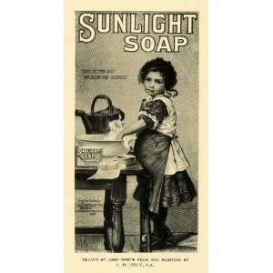  1895 Print G. D. Leslie Sunlight Soap Poster Ad Victorian 