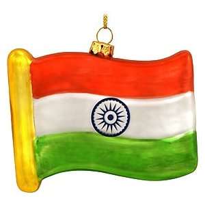 India Flag Glass Ornament