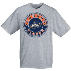  Auburn Tigers 2004 SEC Champions Oval Graphic Grey T shirt 