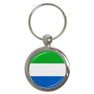  Sierra Leone Flag Round Key Chain