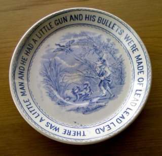   Ceramic Nursery Rhymes by W. & Co.Hanley Plate of Duck Hunter & Dog