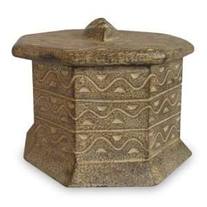 Wood jewelry box, African Mask