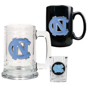 North Carolina Tar Heels NCAA 15oz Tankard, 15oz Ceramic Mug & 2oz 
