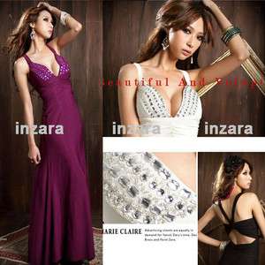   Gown Ball formal Cocktail Prom dress Evening Dress Black/White/Purple