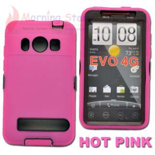 New Rugged HYBRID Silicone Defender Hard Case Cover Skin for HTC EVO 