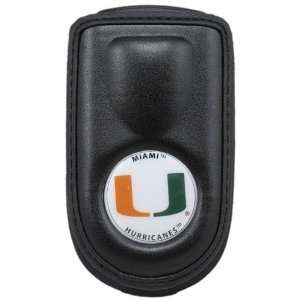 Miami Hurricanes Black Leather Cell Phone Case  Sports 