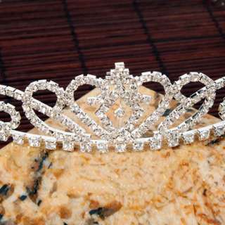 Gorgeous Shining Wedding Bridal Tiara Rhinestone Crown Hair Comb Pins 