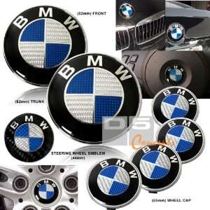  86 92 BMW E30 Hood/Trunk/Wheel Emblem Combo   Blue/Real 