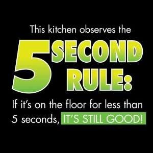 Attitude funny black apron this kitchen observes the 5 second rule 