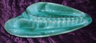CCC CANADIAN CERAMICS CRAFT POTTERY ASHTRAY BLUE GREEN VERY LARGE 17