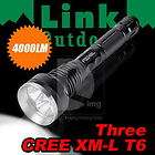 4000lm Lumen 3x CREE XML XM L T6 LED Flashlight Torch 5 Mode 18650 