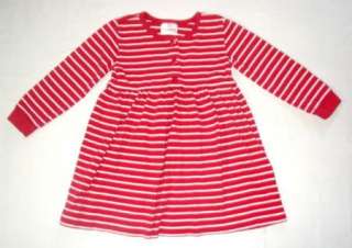 Girls HANNA ANDERSSON Day Play DRESS Red Stripes 100 cm 4  