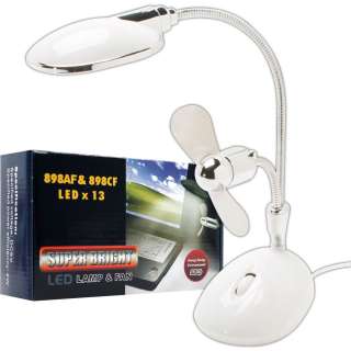 Super Bright 2 in 1 Laptop LED Lamp & Fan USB Powered  