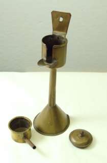 Antique Brass Spout Snotneus Oil Lamp 18th 19th Century  