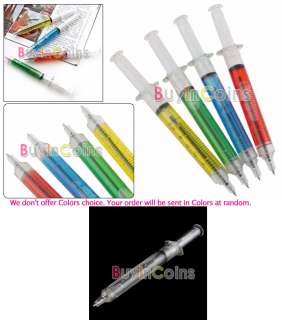 Needle Tube Injection Shaped Tubing Style Ball Point Pen Ballpen 